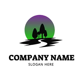 Road Logo Tree Road Beautiful Aurora logo design