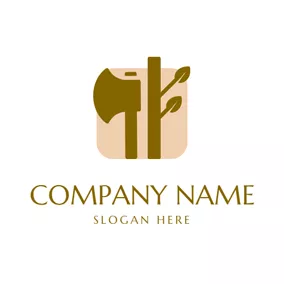 Industrial Logo Tree Trunk and Axe logo design
