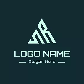 Sr Logo Triangle Abstract Letter S R logo design