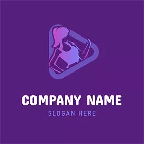 Zumba Logo Triangle and Dancing Woman logo design