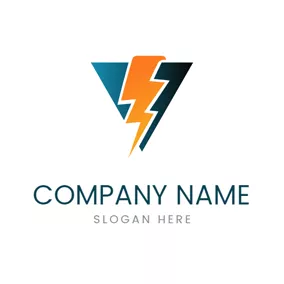 Power Logo Triangle and Lightning Power logo design