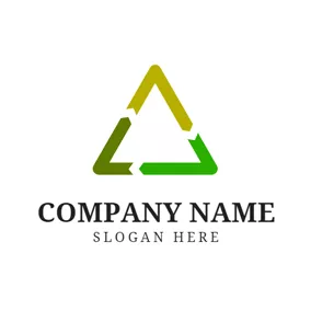 Environment & Green Logo Triangle and Recycle Sign logo design