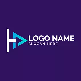 Logótipo H Triangle Gradient Letter H D logo design