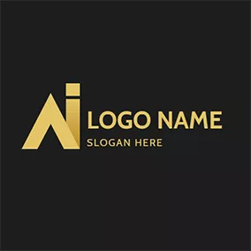 AI Logo Triangle Rectangle and Letter A I logo design