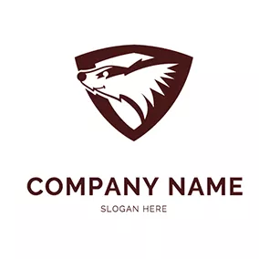 Honey Badger Logo Triangular Shiled and Honey Badger logo design