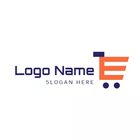 Business & Consulting Logo Trolley Outline and Letter E logo design