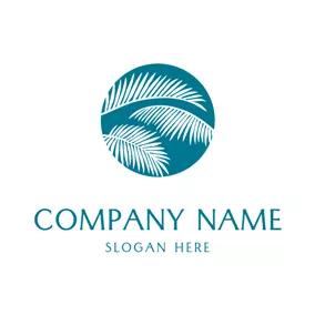 Coconut Logo Tropical Summer and Coconut Tree Leaf logo design