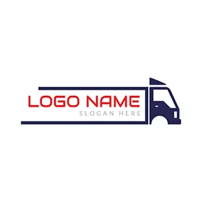 Transportation Logo Truck Head and Rectangle logo design