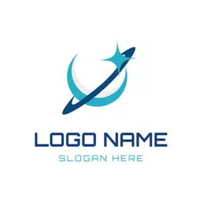 Loop Logo Twinkle Circle and Blue Orbit logo design