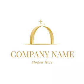 Arch Logo Twinkle Yellow Bridge Arch logo design