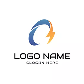 Ca Logo Twirl Circle Lightning Letter C A logo design