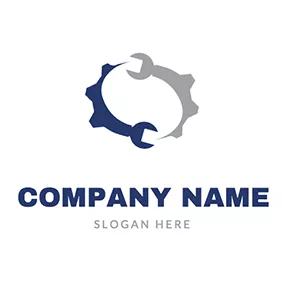 Gear Logo Twirl Spanner Gear Workshop logo design