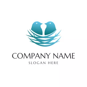 Bird Nest Logo Two Birds and Bird Nest logo design