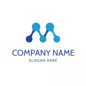 Chemistry Logo Unique Blue Letter M logo design