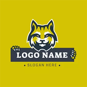 貓Logo Unique Lovely Rectangle Bobcat logo design