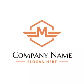 Letter Logo Unique Orange Letter M logo design