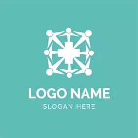 Nurse Logo United People and Cross logo design