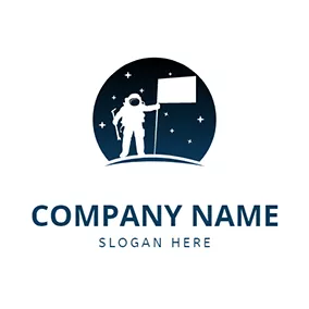 Universe Logo Universe Flag Circle Astronaut logo design