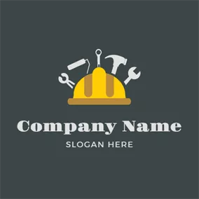 Handyman Logo Various Tool and Safety Helmet logo design