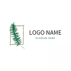 Fern Logo Vertical Palm Leaf Fern logo design