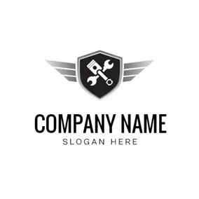 Piston Logo Vintage Badge and Piston logo design