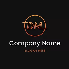 Dm Logo Vintage Circle Letter D M logo design