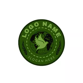 Dove Logo Vintage Circle Peace Dove logo design