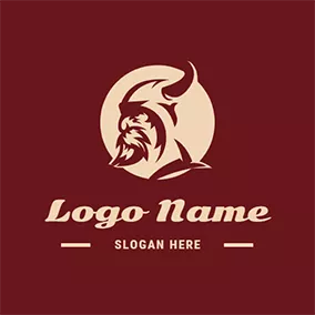 Viking Logo Vintage Circle Viking Figure logo design