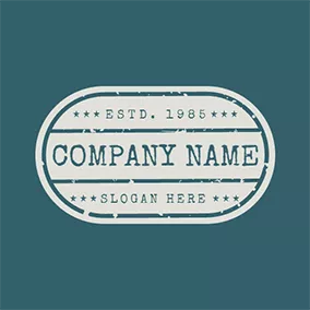 Logótipo De Carimbo Vintage Star Oval Stamp logo design