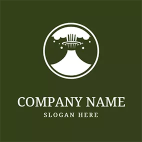 Volcano Logo Volcano and Circle logo design