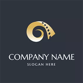 Ad Logo Vortex Film Gradient Advertising logo design