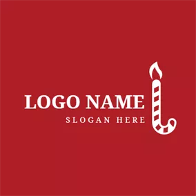 Logótipo De Vela Walking Stick and Candle logo design