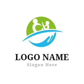 Nurse Logo Warm Family and Caring Hand logo design