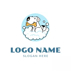 寵物店logo Water Bubble and Cute Dog logo design