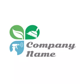 Logótipo Limpeza Water Drop and Cleaning Tool logo design