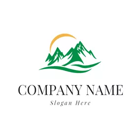 Hill Logo Water Wave Wave and Hill logo design