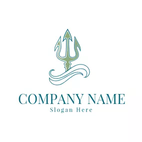 Dreizack Logo Wave and Trident Symbol logo design