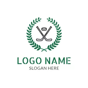 Club Logo Wheat and Hockey Badge logo design