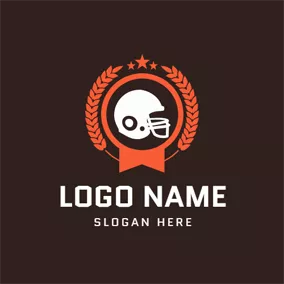 社团 & 俱乐部Logo Wheat Encircled Football Helmet logo design