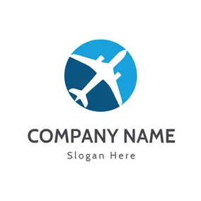 Transportation Logo White Aeroplane and Green Sphere logo design