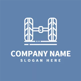 Tire Logo White An Blue Tire Pattern logo design