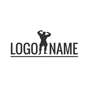 Body Logo White and Black Boxer logo design