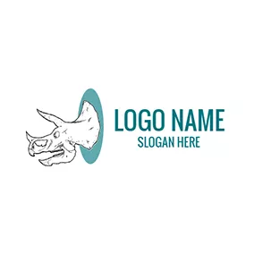Dinosaur Logo White and Black Dinosaur Head logo design