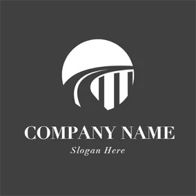 Transportlogo White and Black Flyover Bridge logo design