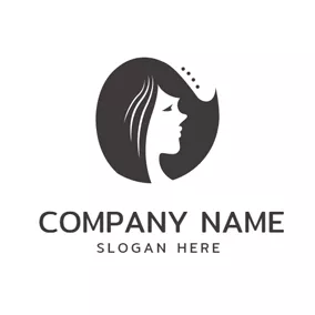 Hair Stylist Logo White and Black Hair logo design
