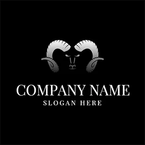 Sheep Logo White and Black Ram Cavel logo design