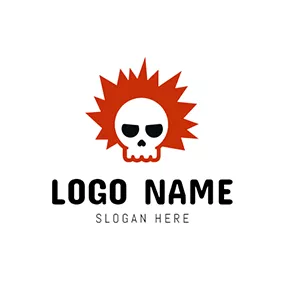 Ray Logo White and Black Skull Punk logo design
