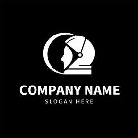 Science & Technology Logo White and Black Spaceman logo design