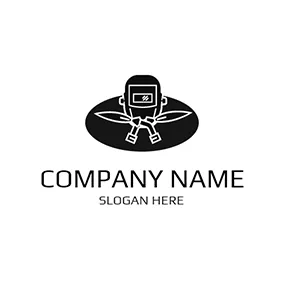 Welding Logo White and Black Welding Equipment logo design