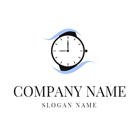 Time Logo White and Black Wrist Watch logo design